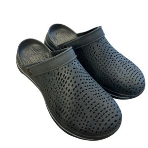 Skechers Black Perforated Slip-On Mules Cali Gear Foam Shoes Size 11